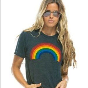 Aviator Nation Rainbow Boyfriend Tee Small